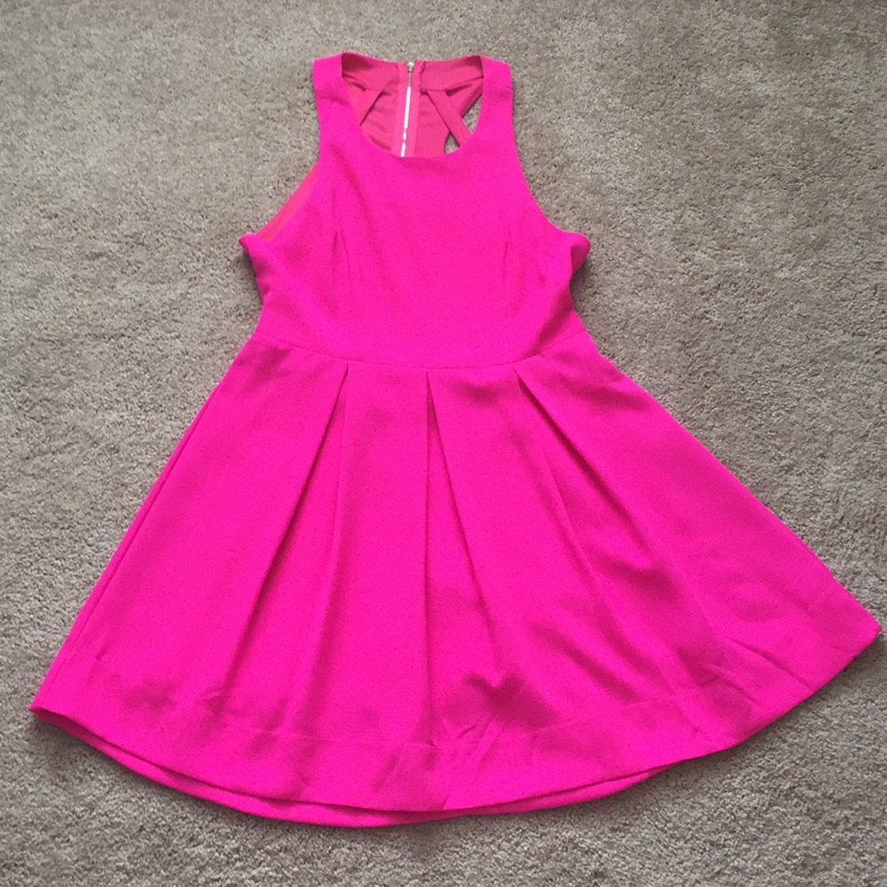 EUC Hot Pink Open Back Dress
